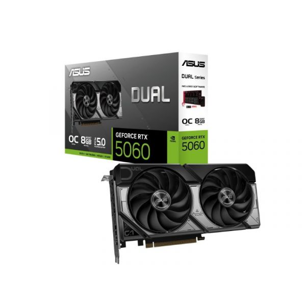 Asus Videókártya NVIDIA RTX Dual 5060 8GB GDDR7 (DUAL-RTX5060-O8G)
